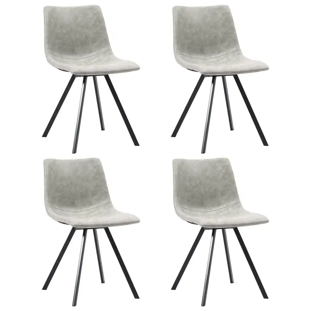 Dining Chairs 4 pcs Light Grey Faux Leather 281482