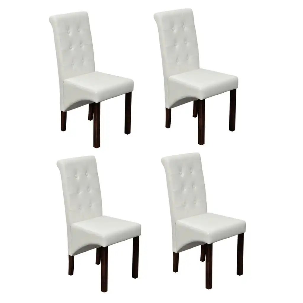 Dining Chairs 4 pcs White Faux Leather 160315