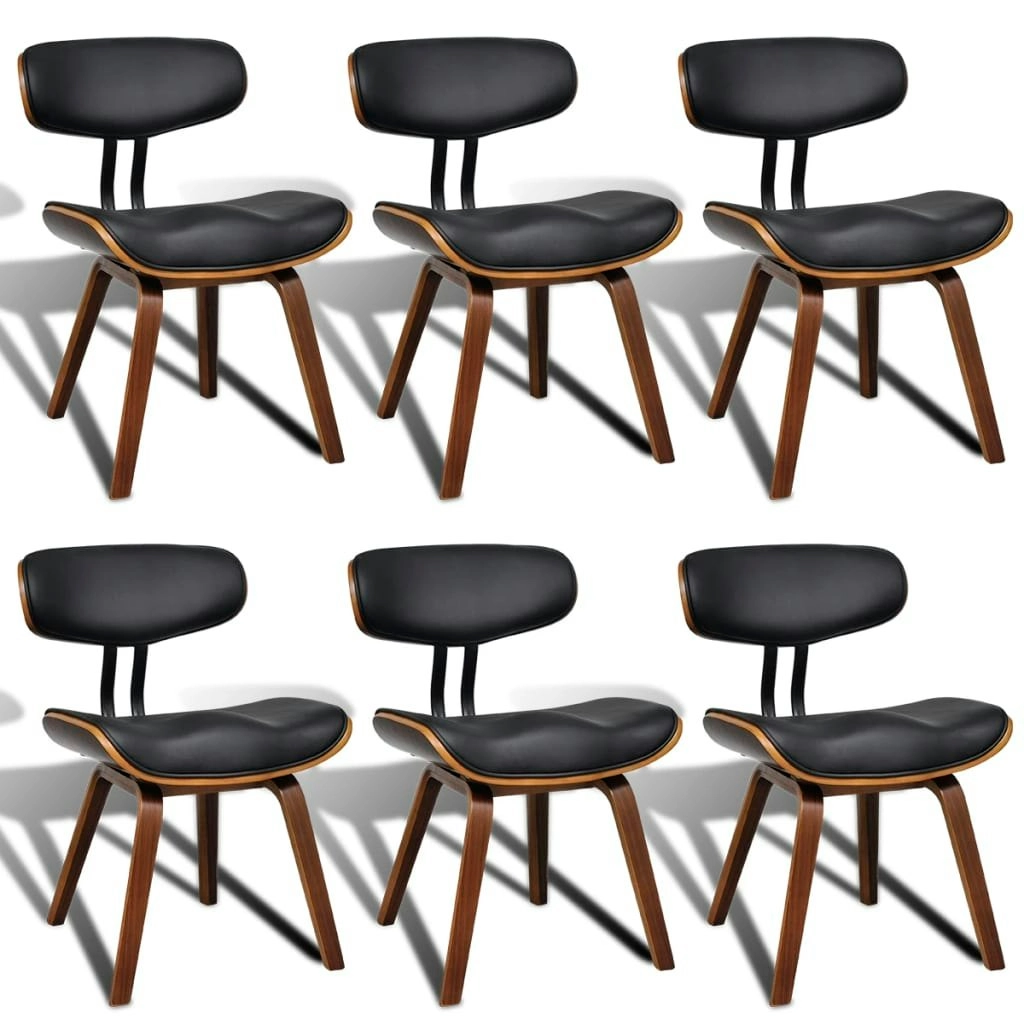 Dining Chairs 6 pcs Bent Wood and Faux Leather 270551