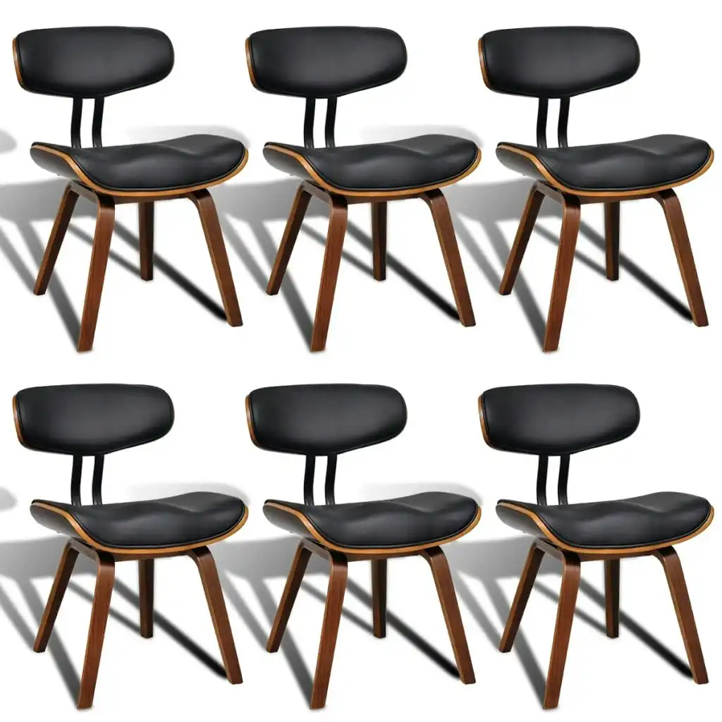 Dining Chairs 6 pcs Bent Wood and Faux Leather 270551