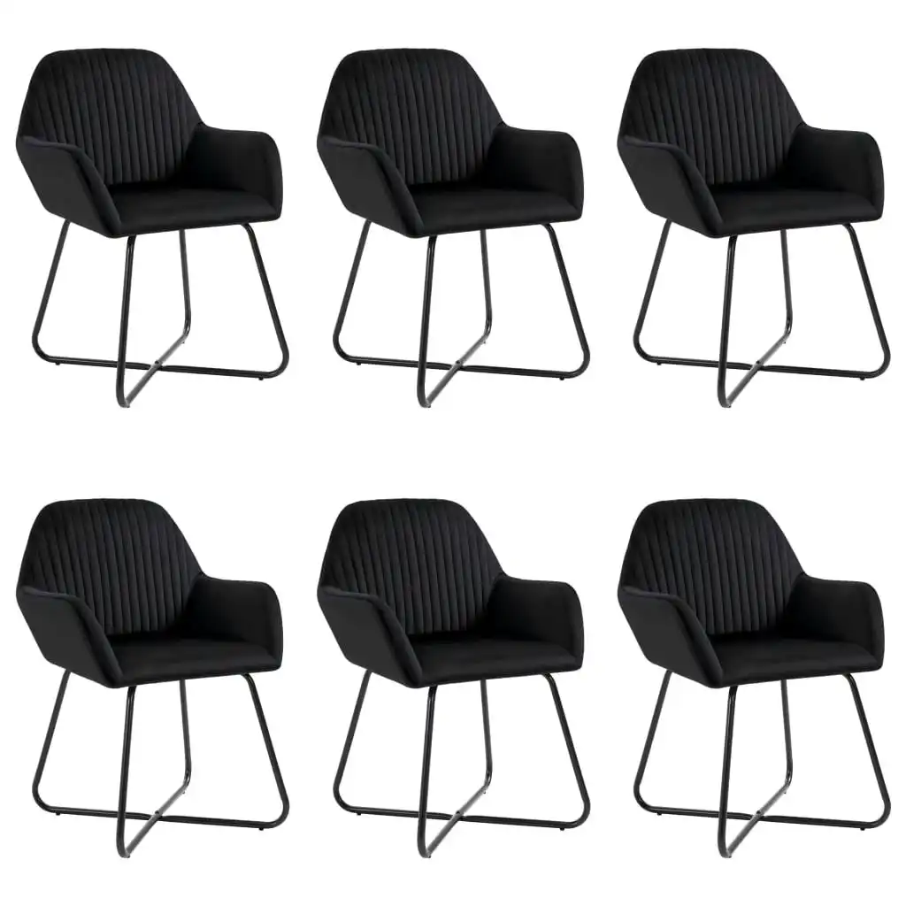 Dining Chairs 6 pcs Black Velvet 277012