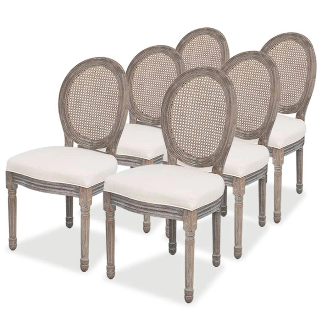 Dining Chairs 6 pcs Cream Fabric 274621