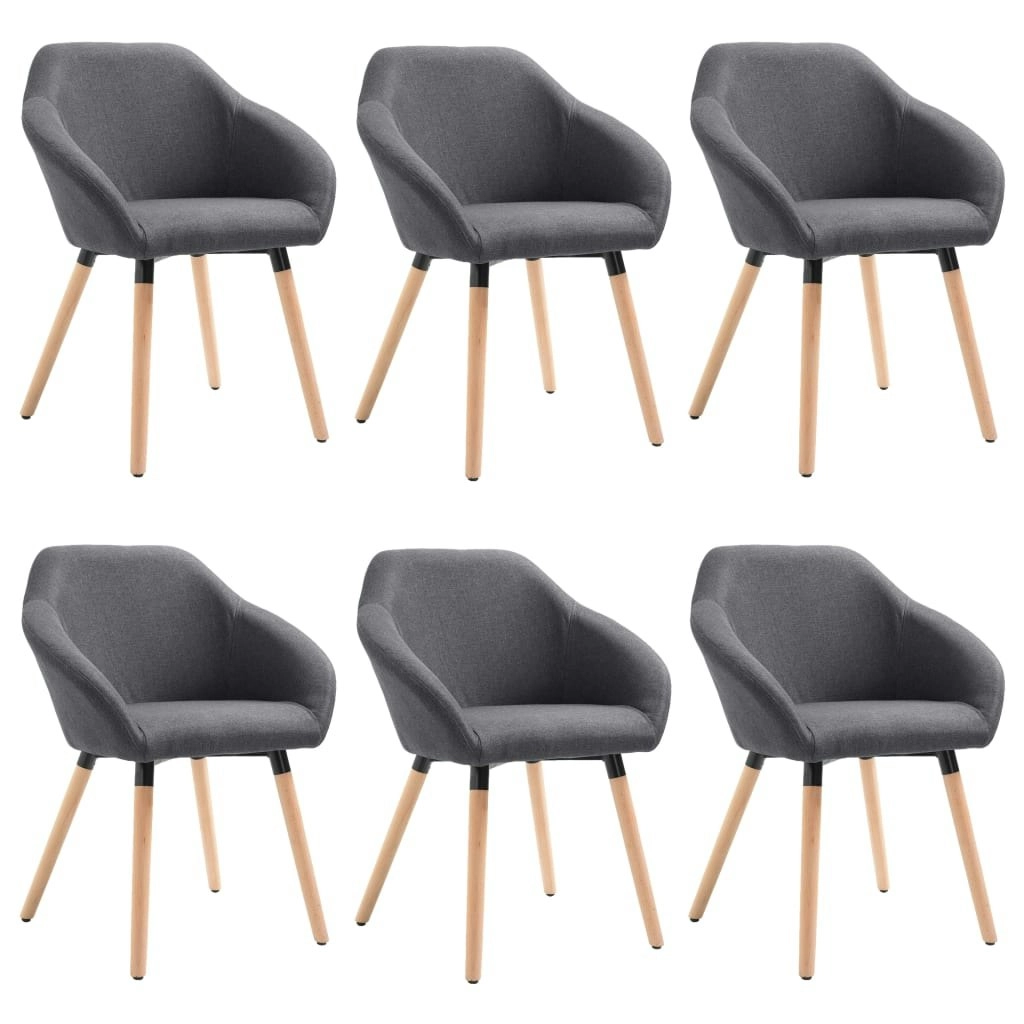 Dining Chairs 6 pcs Dark Grey Fabric 278418