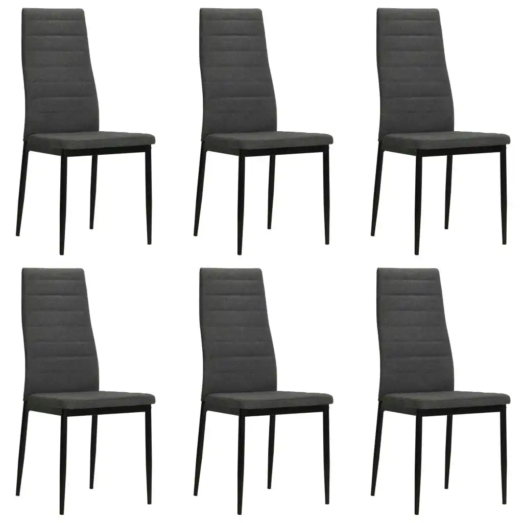 Dining Chairs 6 pcs Dark Grey Fabric 275379