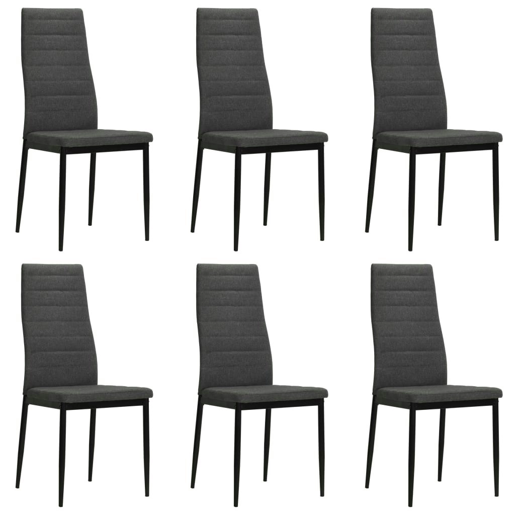 Dining Chairs 6 pcs Dark Grey Fabric 275379