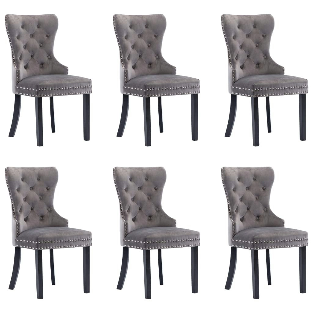 Dining Chairs 6 pcs Grey Velvet 3055874