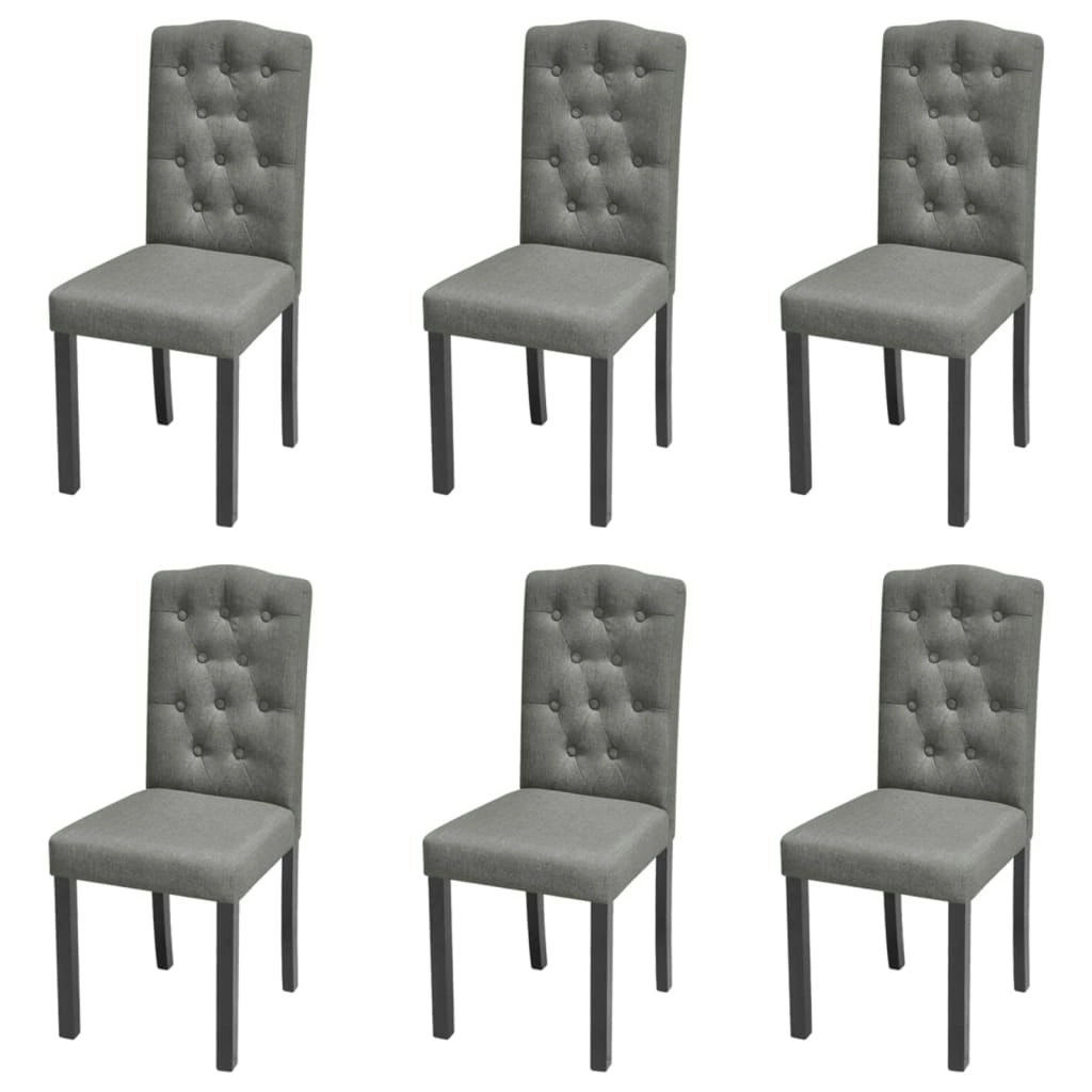 Dining Chairs 6 pcs Grey Fabric 272247