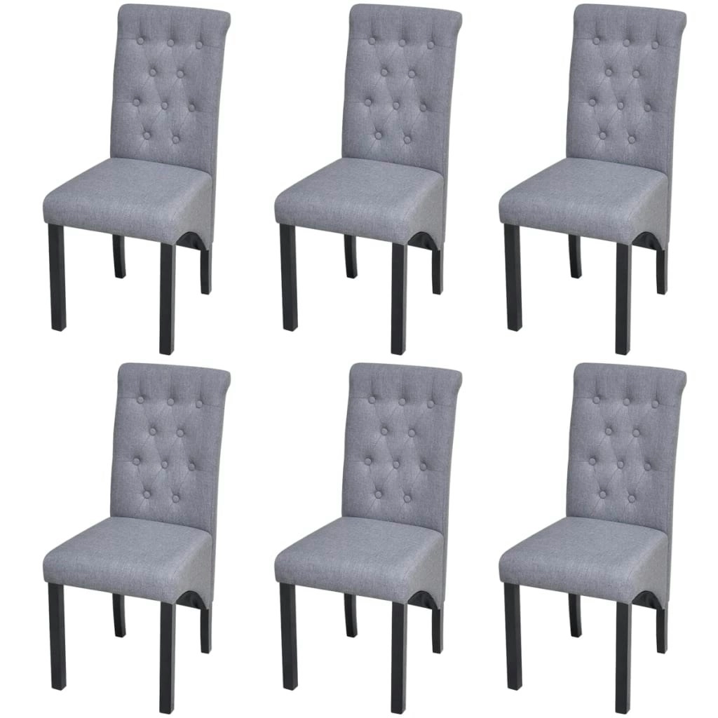 Dining Chairs 6 pcs Light Grey Fabric 272246