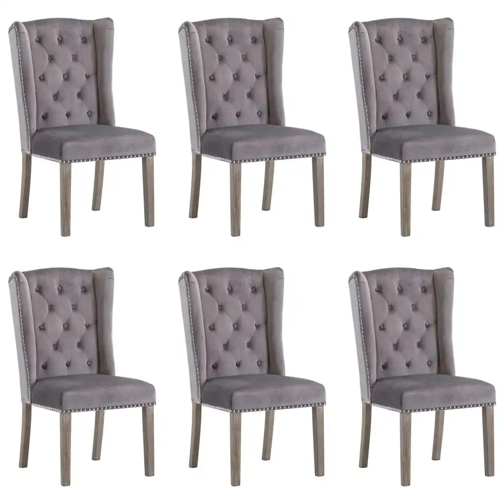 Dining Chairs 6 pcs Grey Velvet 3055852