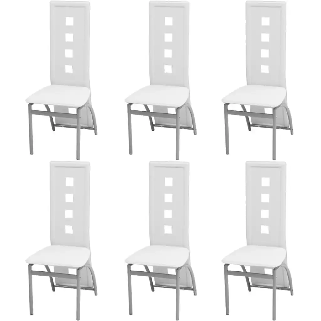 Dining Chairs 6 pcs White Faux Leather 274310