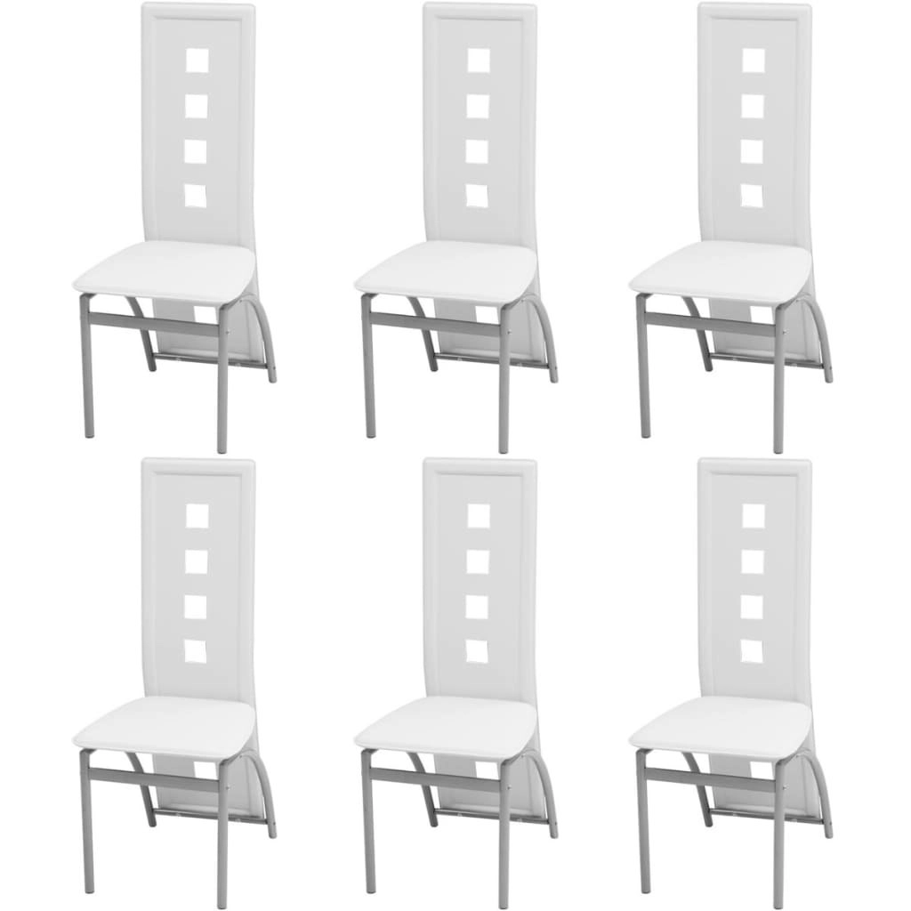 Dining Chairs 6 pcs White Faux Leather 274310