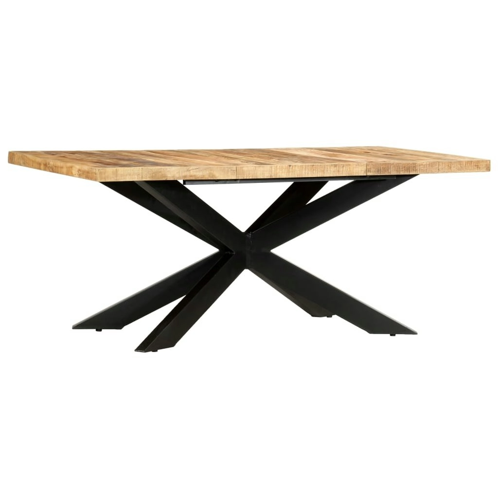 Dining Table 180x90x76 cm Solid Rough Mango Wood 285963