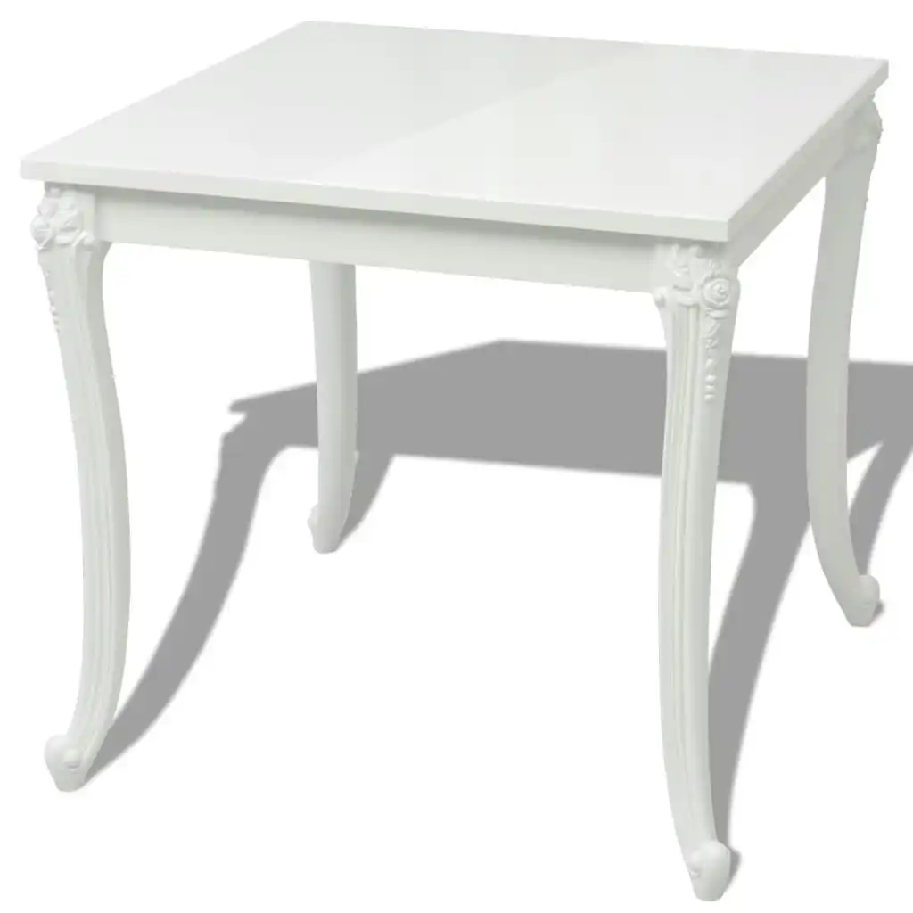 Dining Table 80x80x76 cm High Gloss White 243382