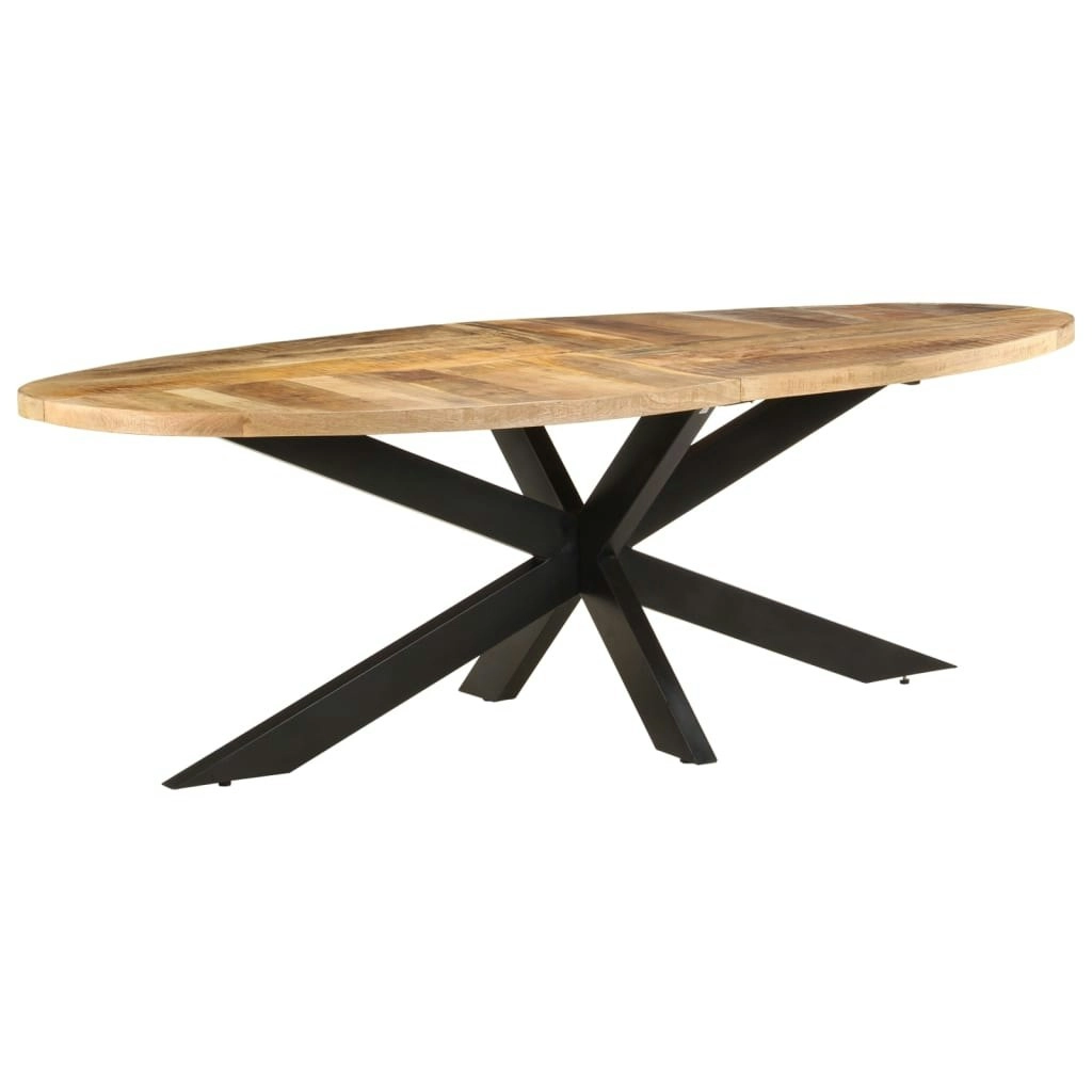 Dining Table 240x100x75 cm Rough Mango Wood 321678