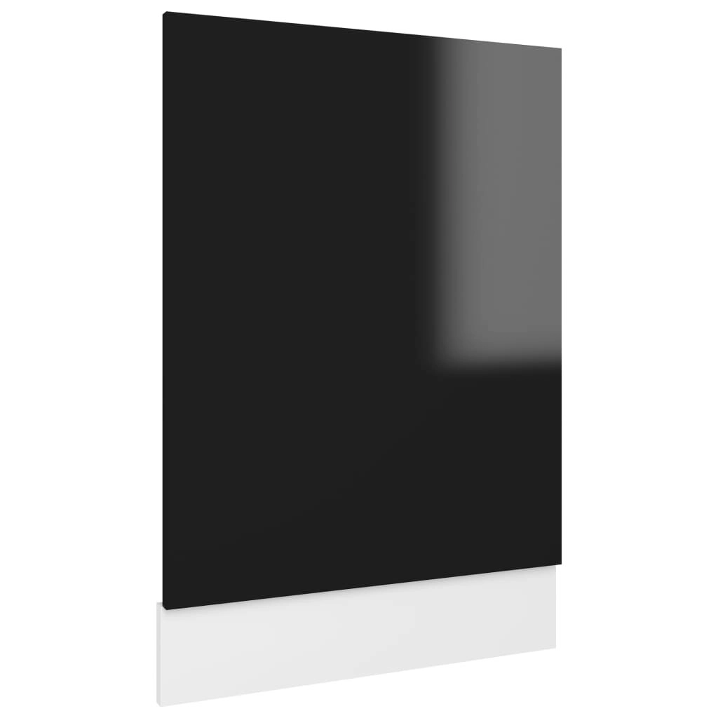 Dishwasher Panel High Gloss Black 45x3x67 cm Engineered Wood 802560