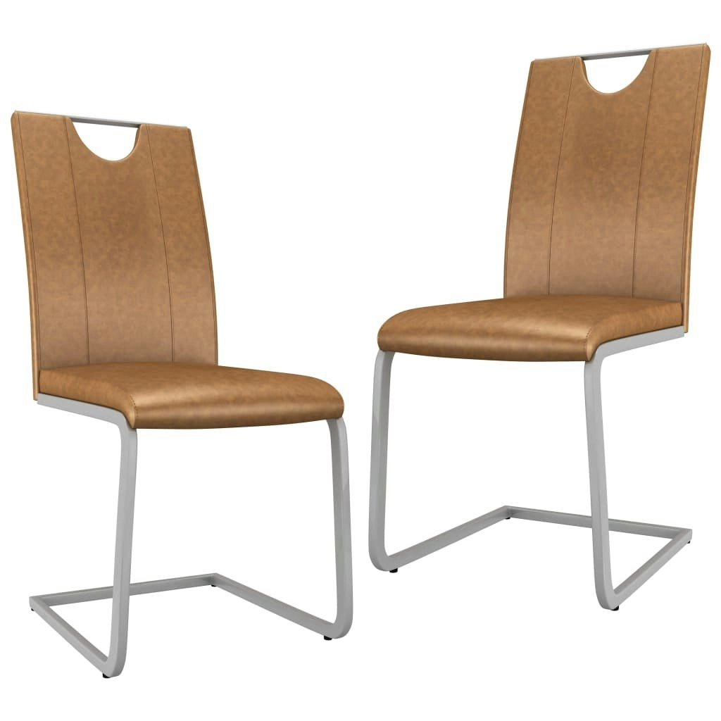 Dining Chairs 2 pcs Brown Faux Leather 282483