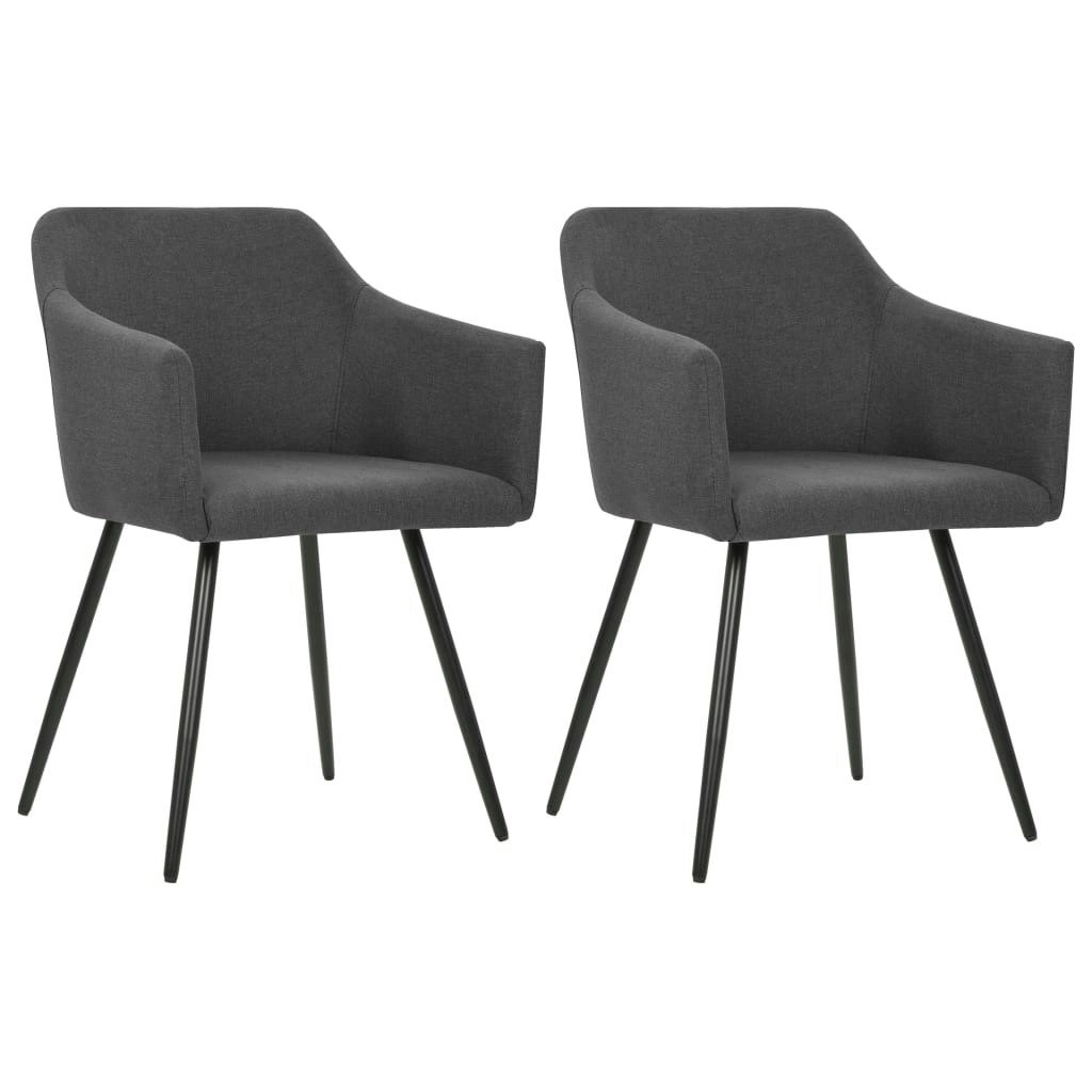 Dining Chairs 2 pcs Dark Grey Fabric 323094