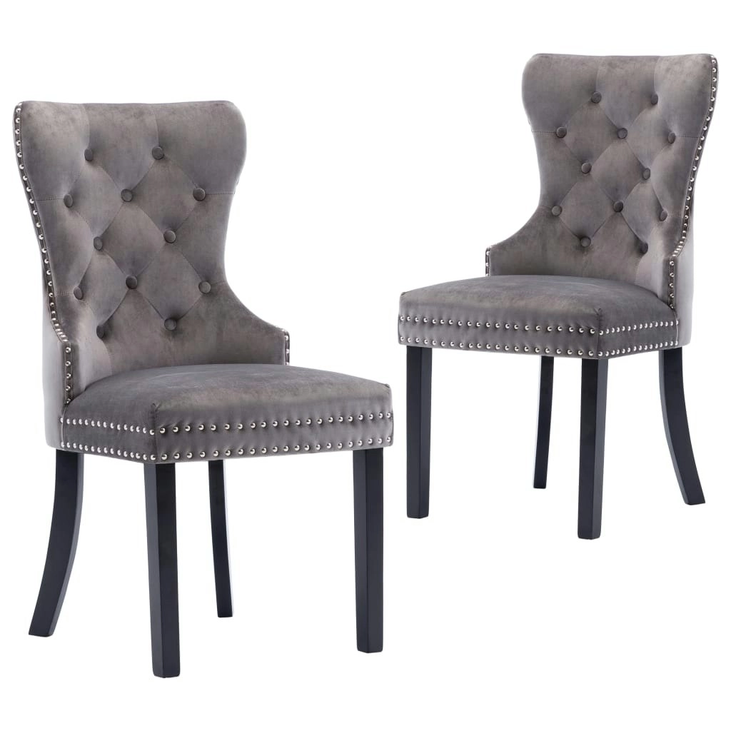 Dining Chairs 2 pcs Grey Velvet 287959