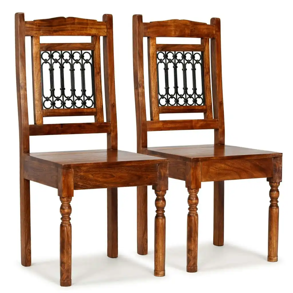 Dining Chairs 2 pcs Solid Wood with Honey-coloured Finish Classic 245644