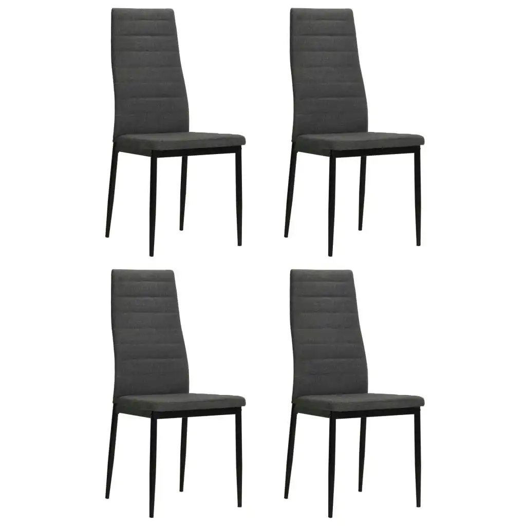 Dining Chairs 4 pcs Dark Grey Fabric 246180