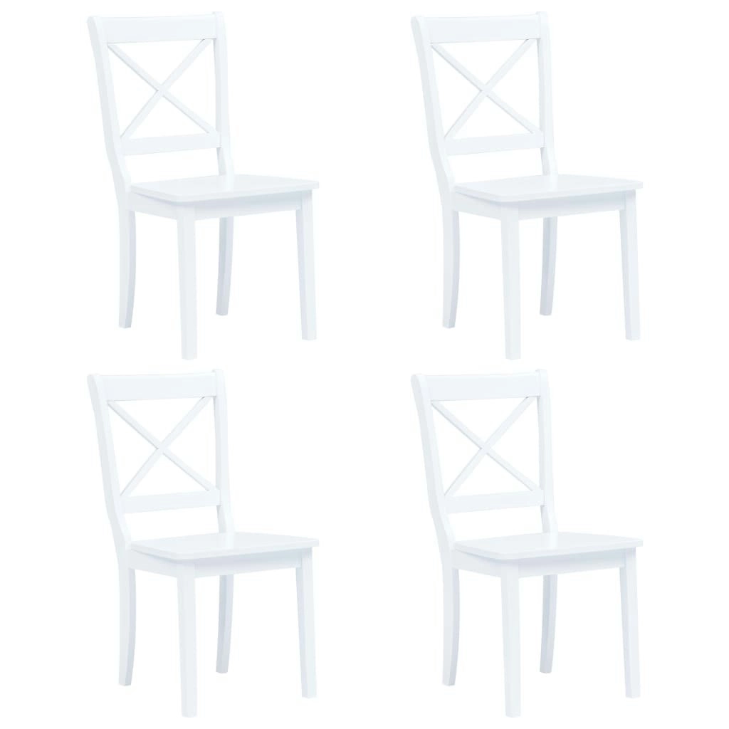 Dining Chairs 4 pcs White Solid Rubber Wood 247357