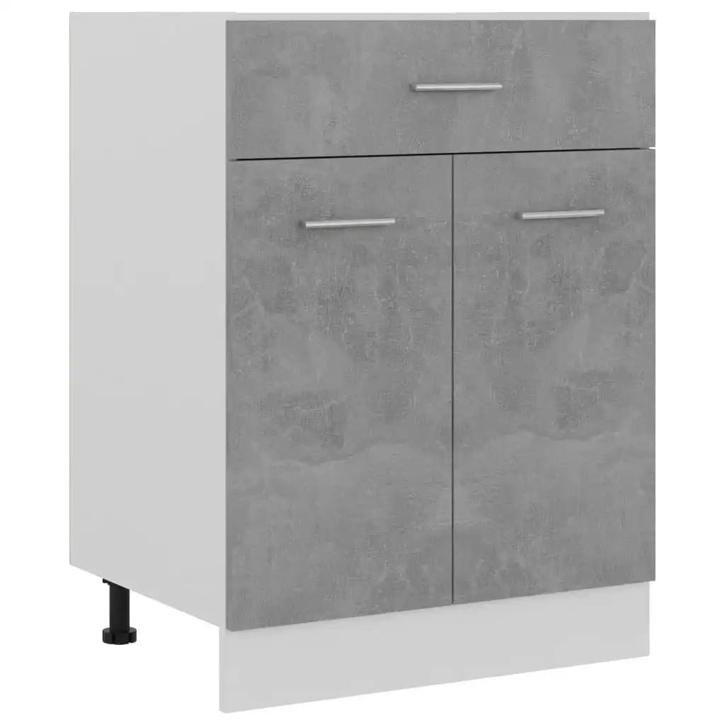 Drawer Bottom Cabinet Concrete Grey 60x46x81.5 cm Engineered Wood 801232