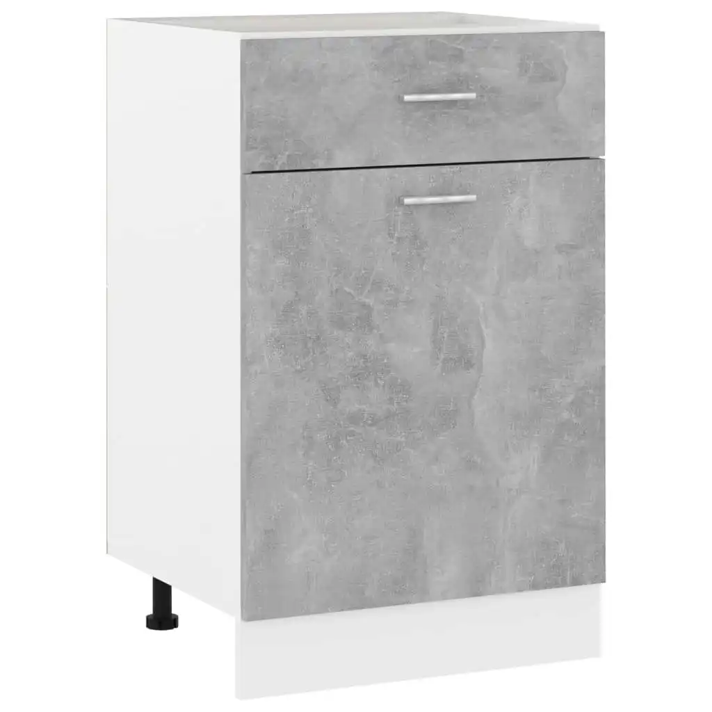 Drawer Bottom Cabinet Concrete Grey 50x46x81.5 cm Engineered Wood 801224