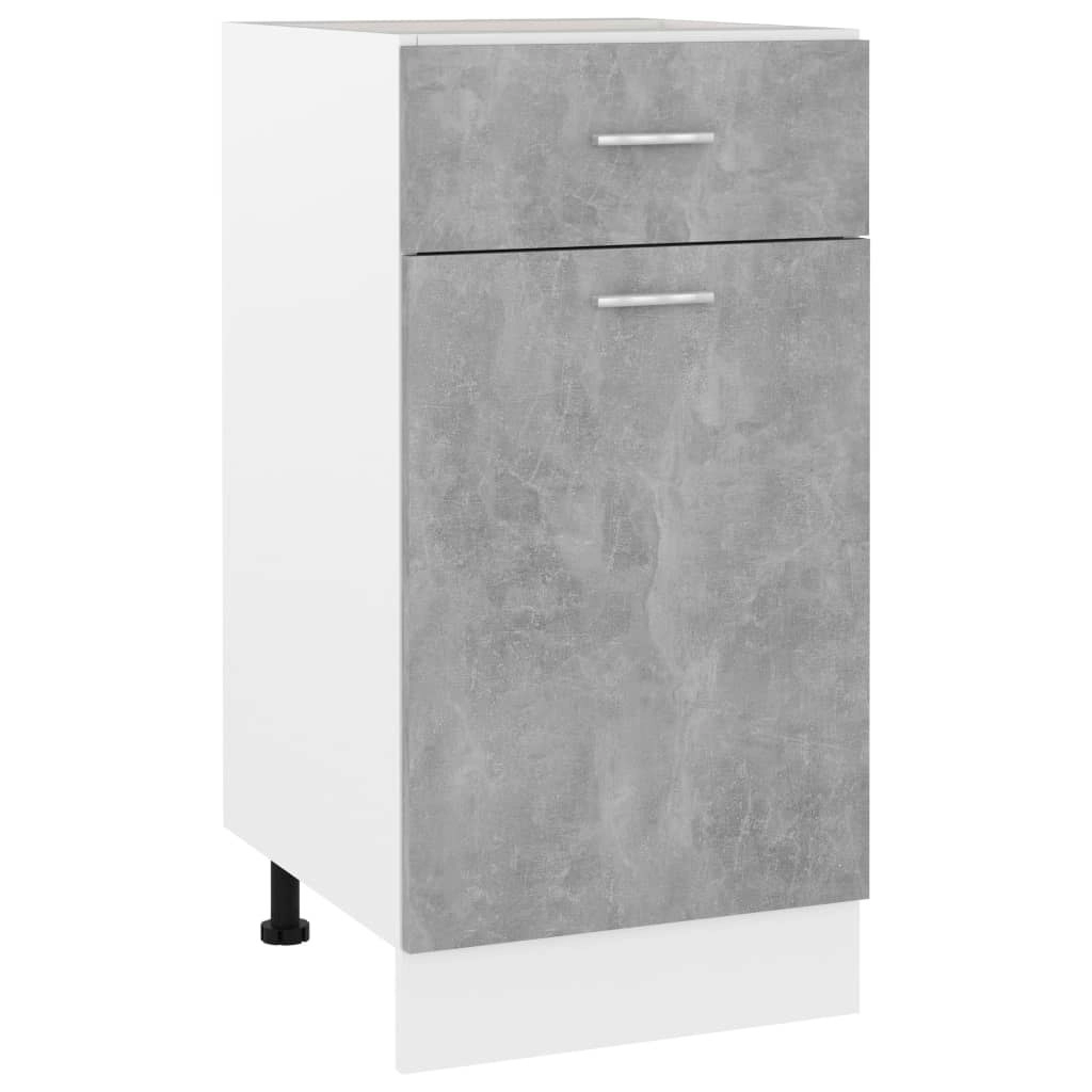 Drawer Bottom Cabinet Concrete Grey 40x46x81.5 cm Engineered Wood 801216