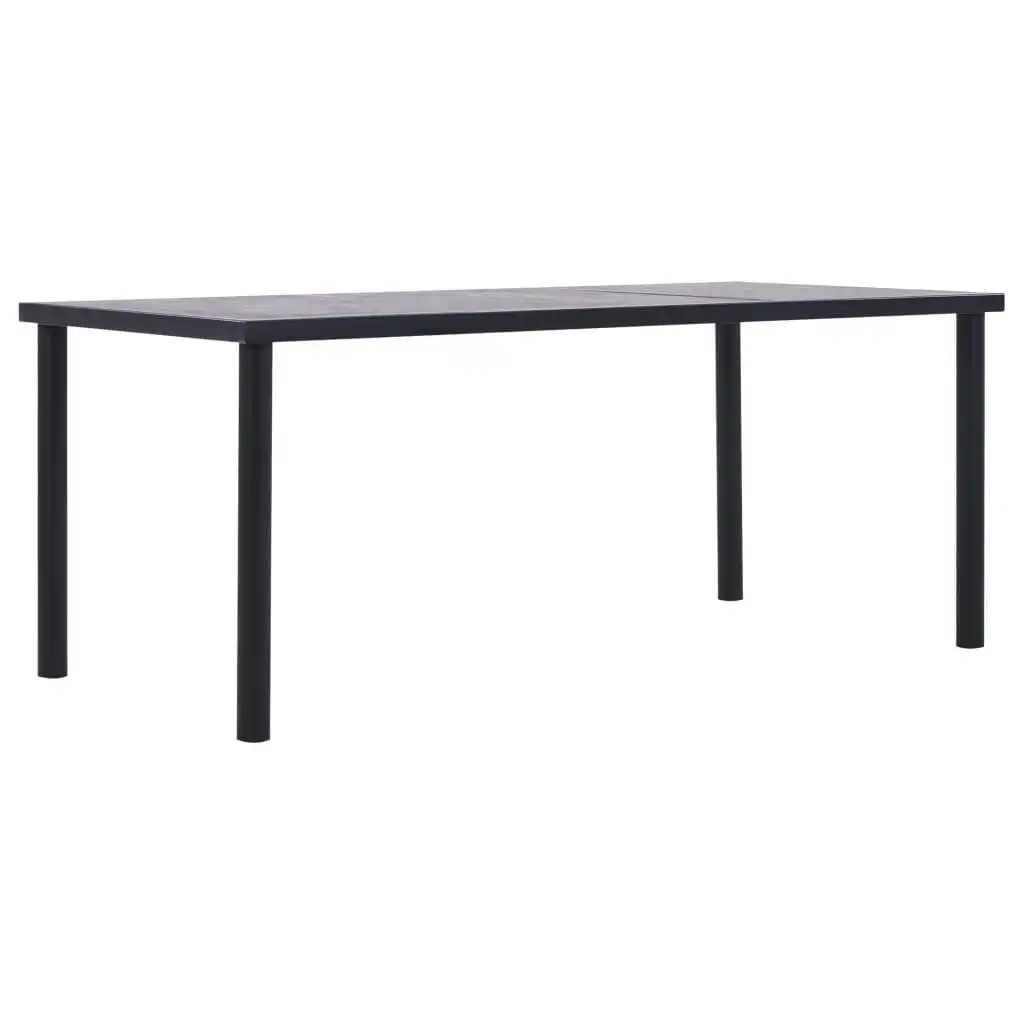 Dining Table Black and Concrete Grey 200x100x75 cm MDF 281861