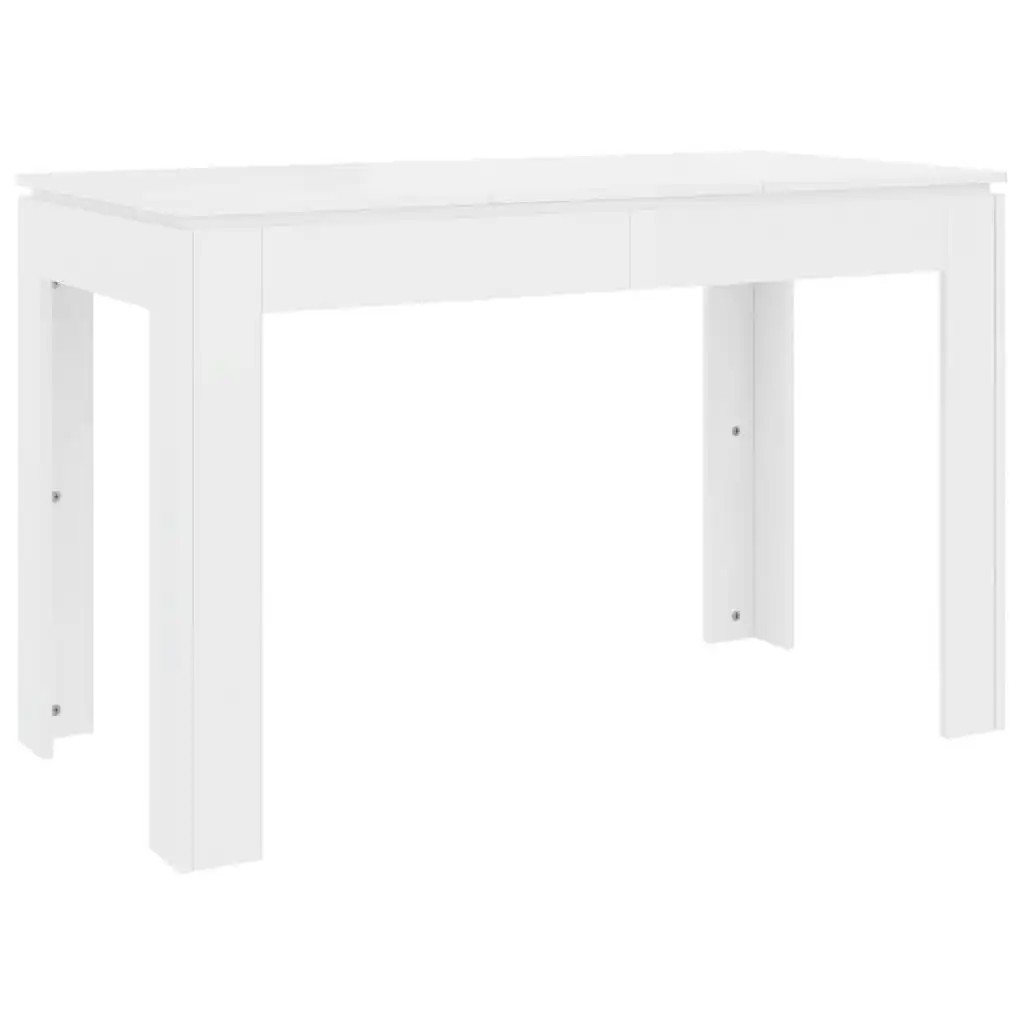 Dining Table High Gloss White 120x60x76 cm Engineered Wood 800762