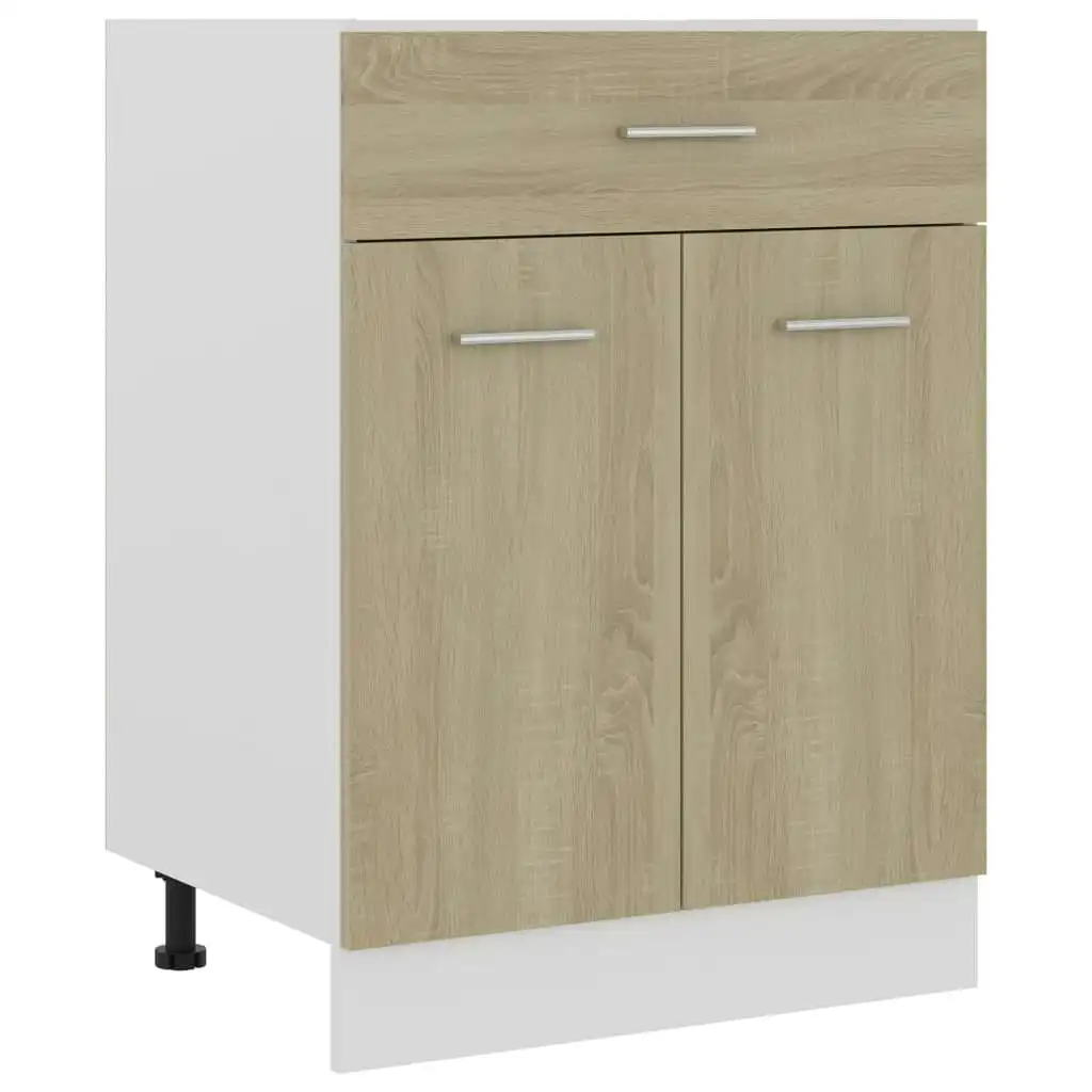 Drawer Bottom Cabinet Sonoma Oak 60x46x81.5 cm Engineered Wood 801231