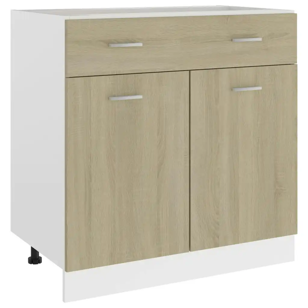 Drawer Bottom Cabinet Sonoma Oak 80x46x81.5 cm Engineered Wood 801239