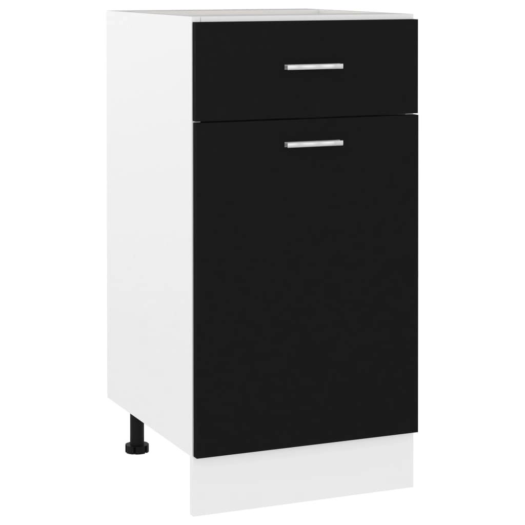 Drawer Bottom Cabinet Black 40x46x81.5 cm Engineered Wood 801213