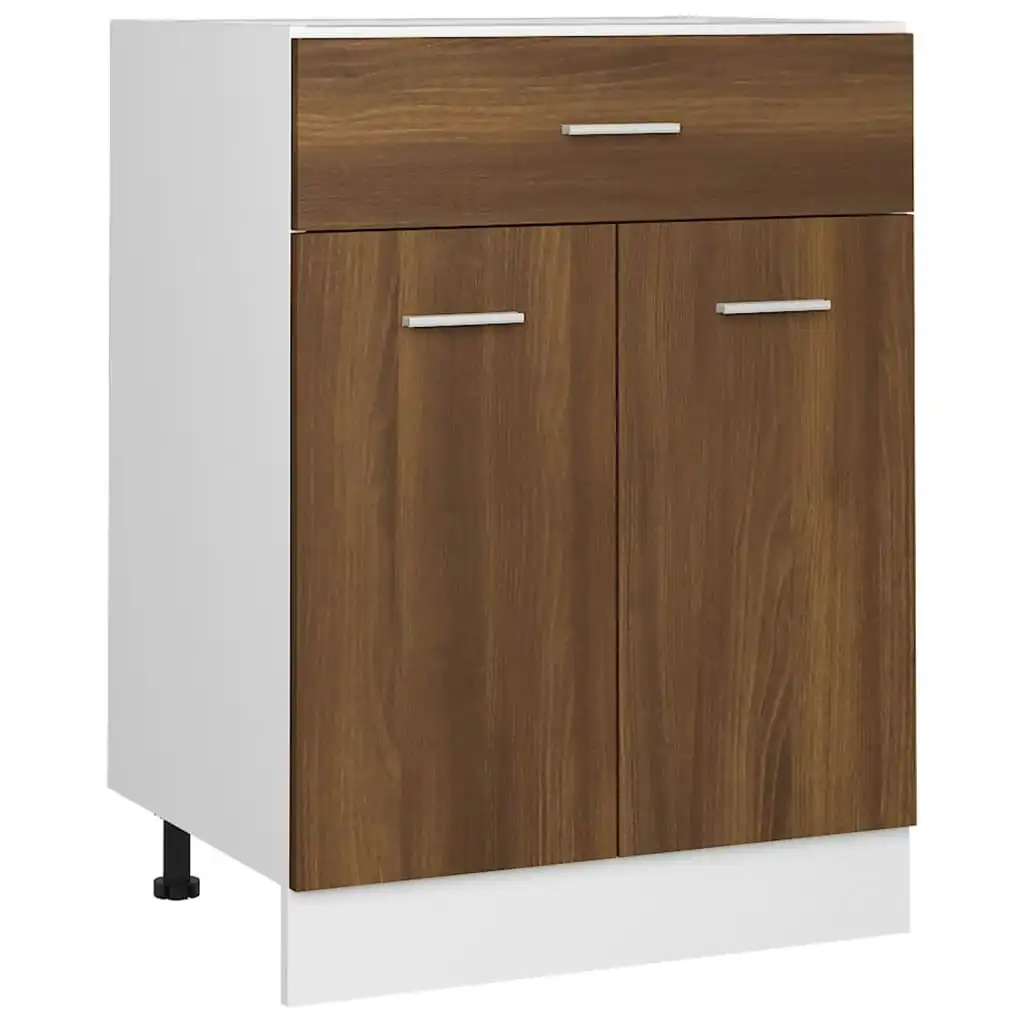 Drawer Bottom Cabinet Brown Oak 60x46x81.5 cm Engineered Wood 815578