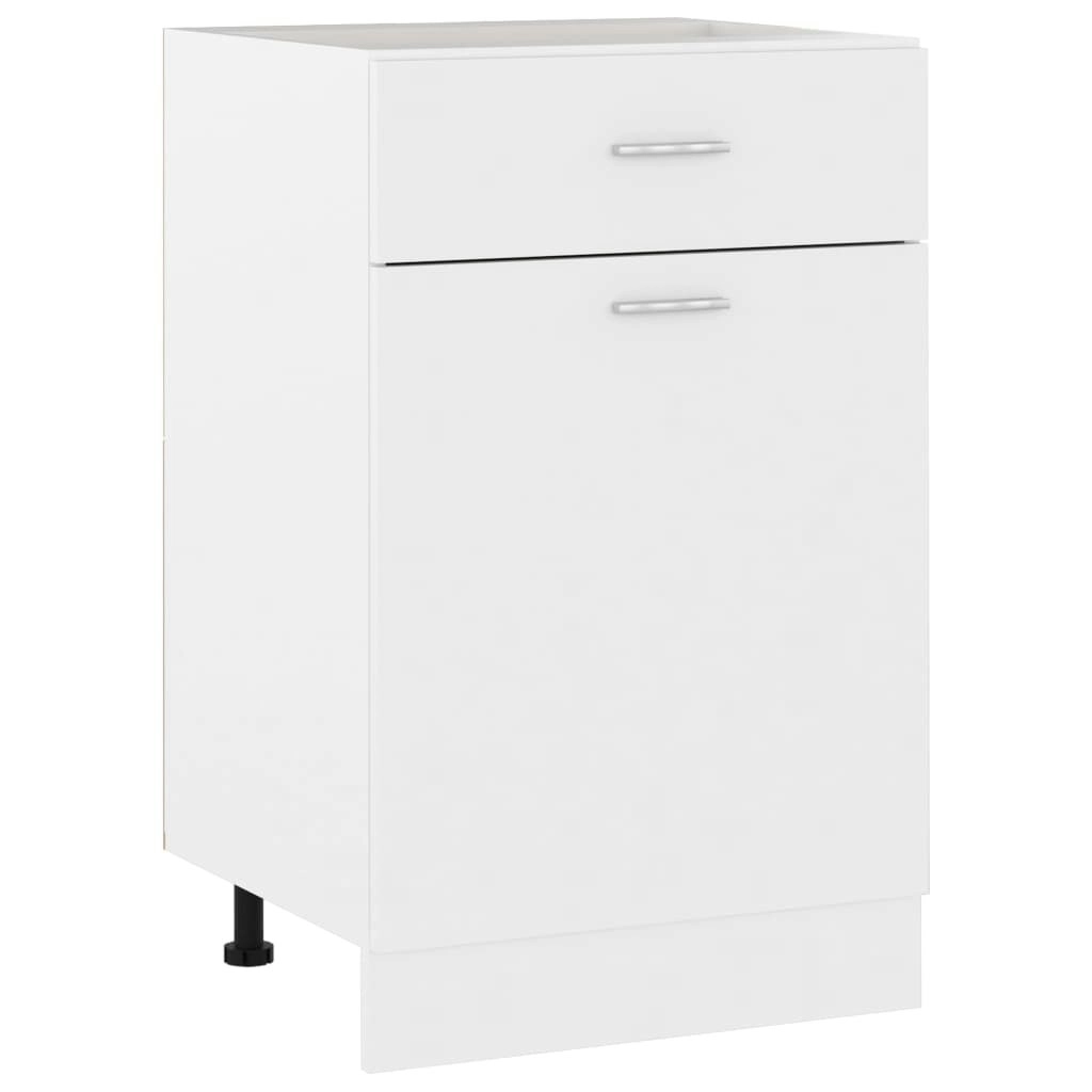 Drawer Bottom Cabinet White 50x46x81.5 cm Engineered Wood 801220