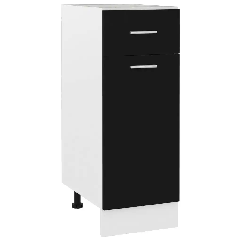 Drawer Bottom Cabinet Black 30x46x81.5 cm Engineered Wood 801205