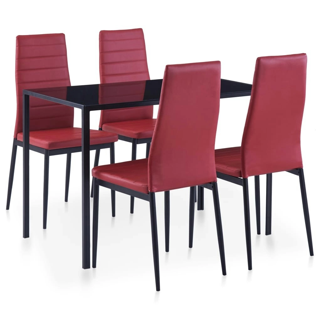 Five Piece Dining Set Wine Red 281699