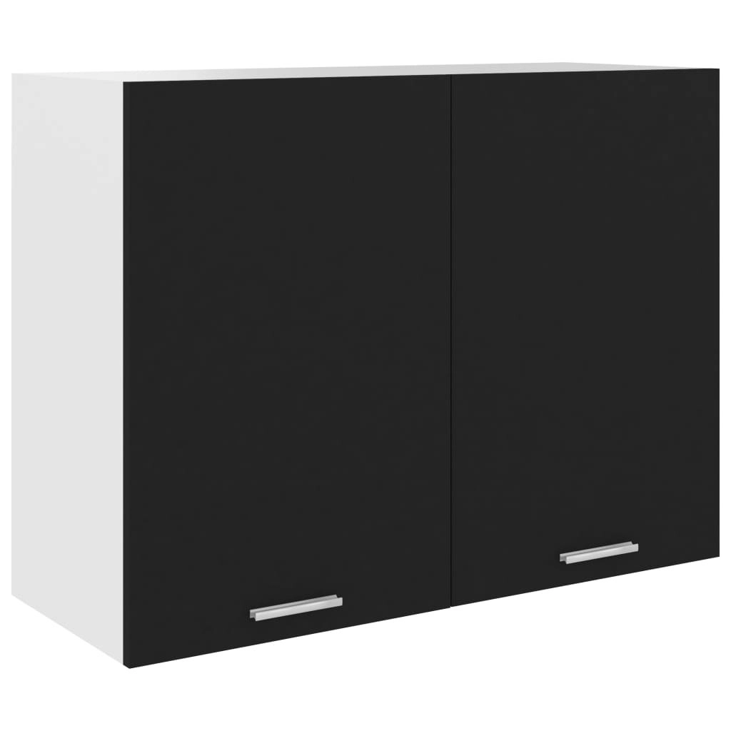 Hanging Cabinet Black 80x31x60 cm Engineered Wood 801277