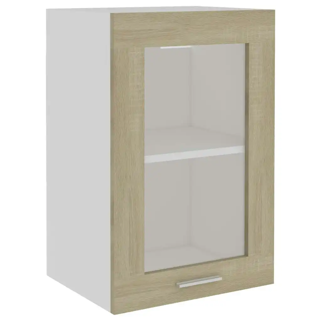 Hanging Glass Cabinet Sonoma Oak 40x31x60 cm Engineered Wood 802508