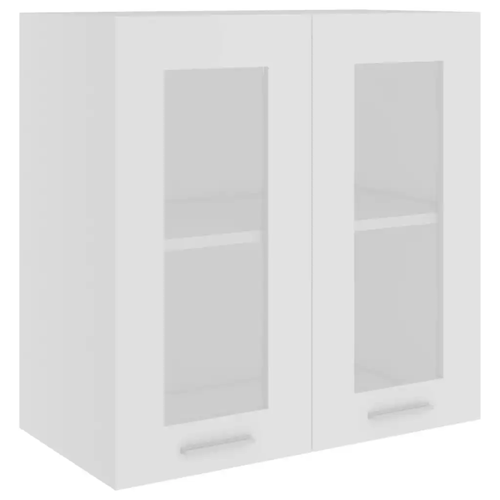 Hanging Glass Cabinet White 60x31x60 cm Engineered Wood 802521