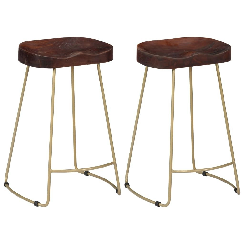 Gavin Bar Stools 2 pcs Solid Mango Wood 247834