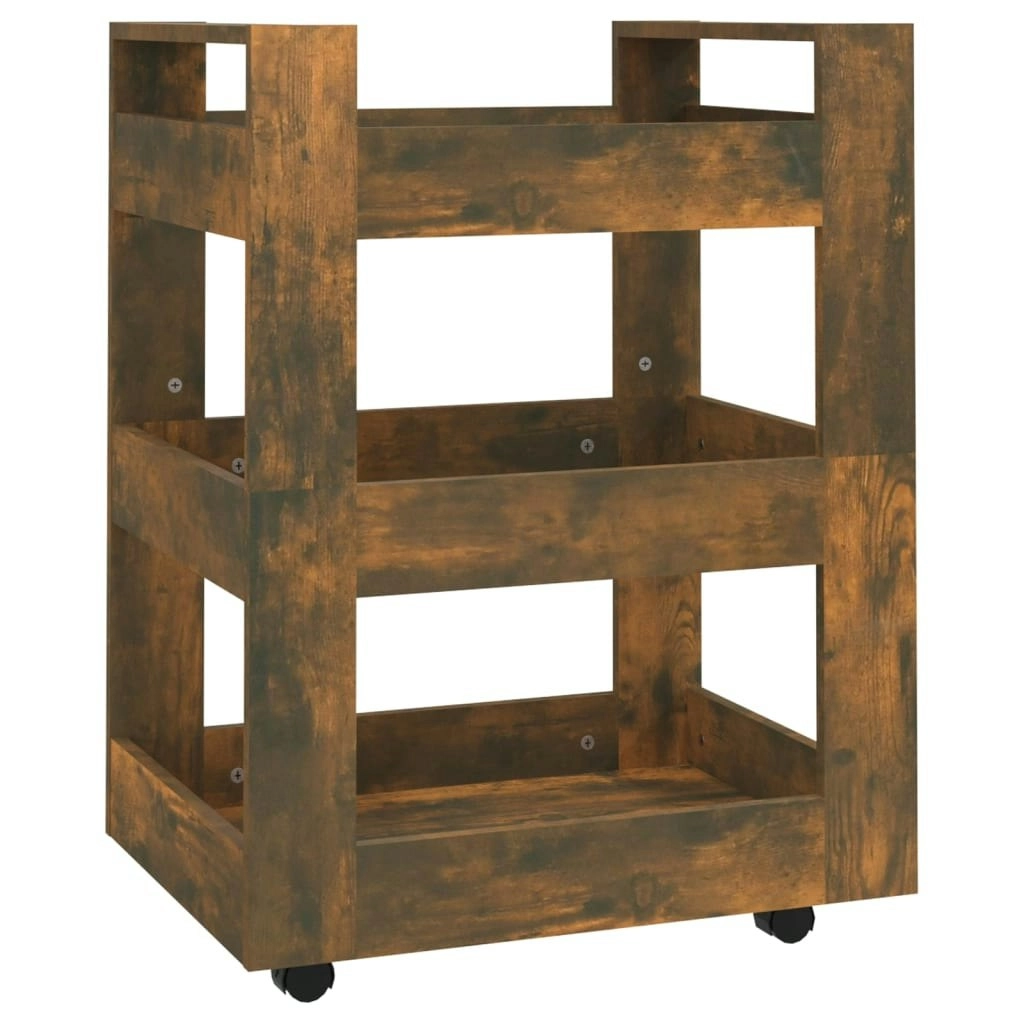 Kitchen Trolley Smoked Oak 60x45x80 cm Engineered Wood 816821