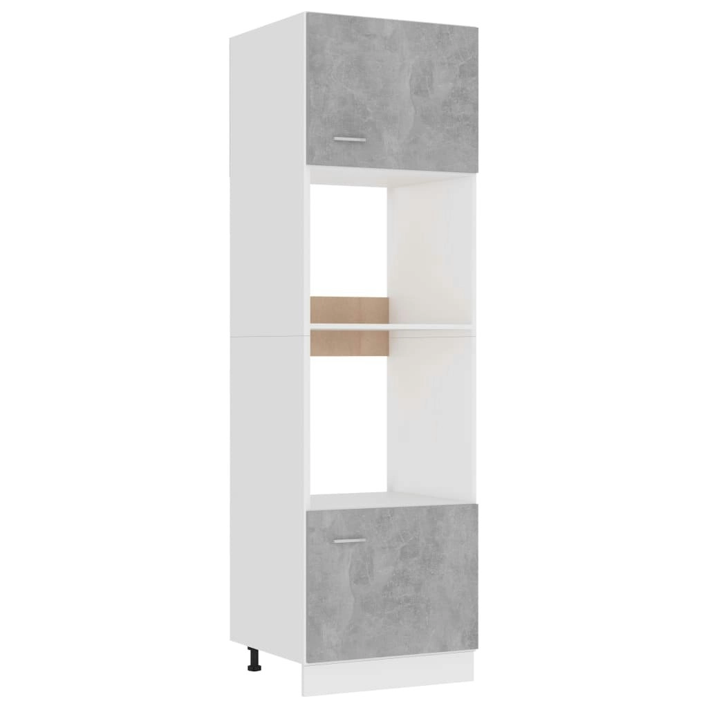 Microwave Cabinet Concrete Grey 60x57x207 cm Engineered Wood 802550