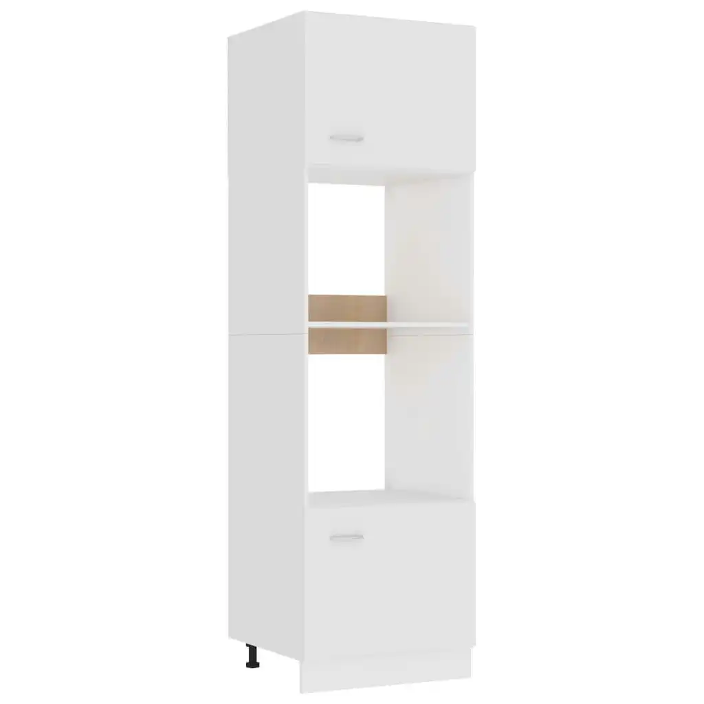 Microwave Cabinet White 60x57x207 cm Engineered Wood 802546