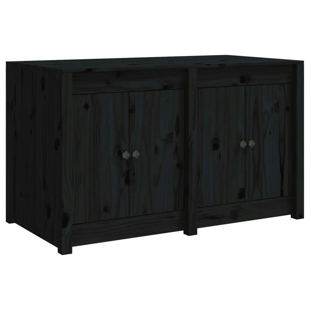 Outdoor Kitchen Cabinet Black 106x55x64 cm Solid Wood Pine 832339