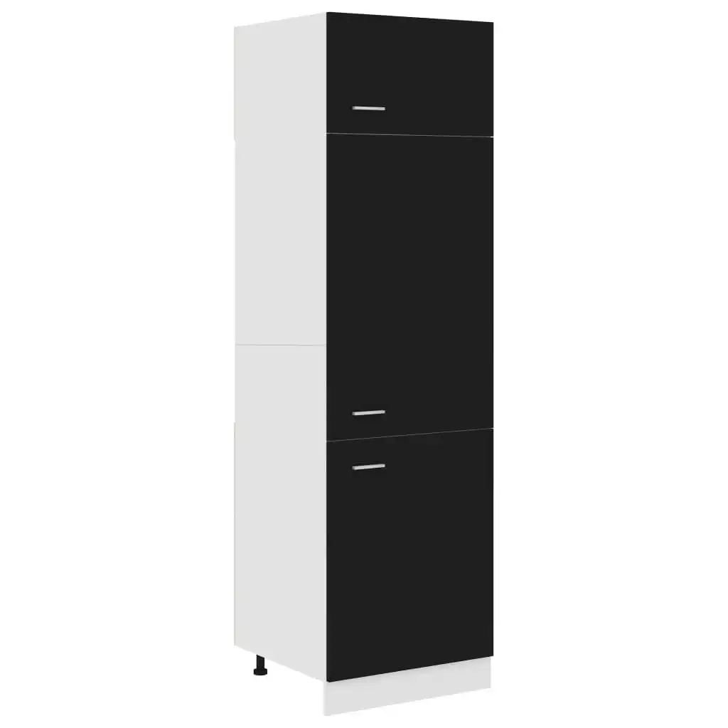 Refrigerator Cabinet Black 60x57x207 cm Engineered Wood 802539