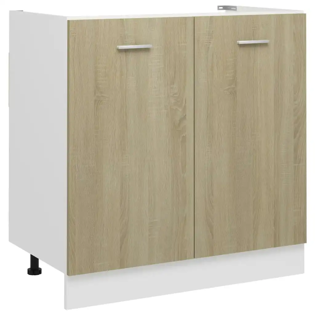 Sink Bottom Cabinet Sonoma Oak 80x46x81.5 cm Engineered Wood 801199