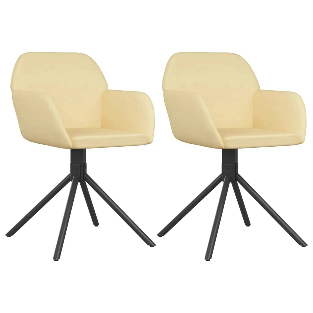 Swivel Dining Chairs 2 pcs Cream Velvet 344749