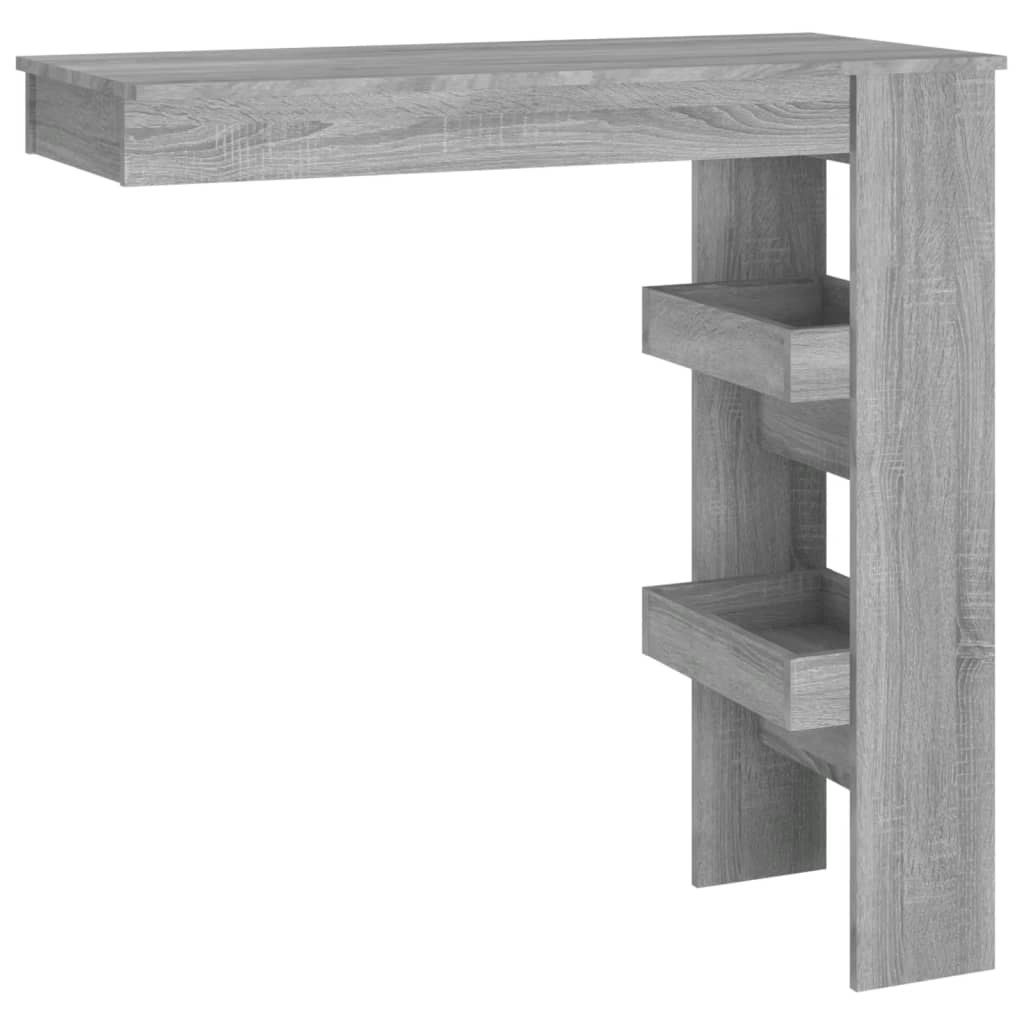 Wall Bar Table Grey Sonoma 102x45x103.5 cm Engineered Wood 817223