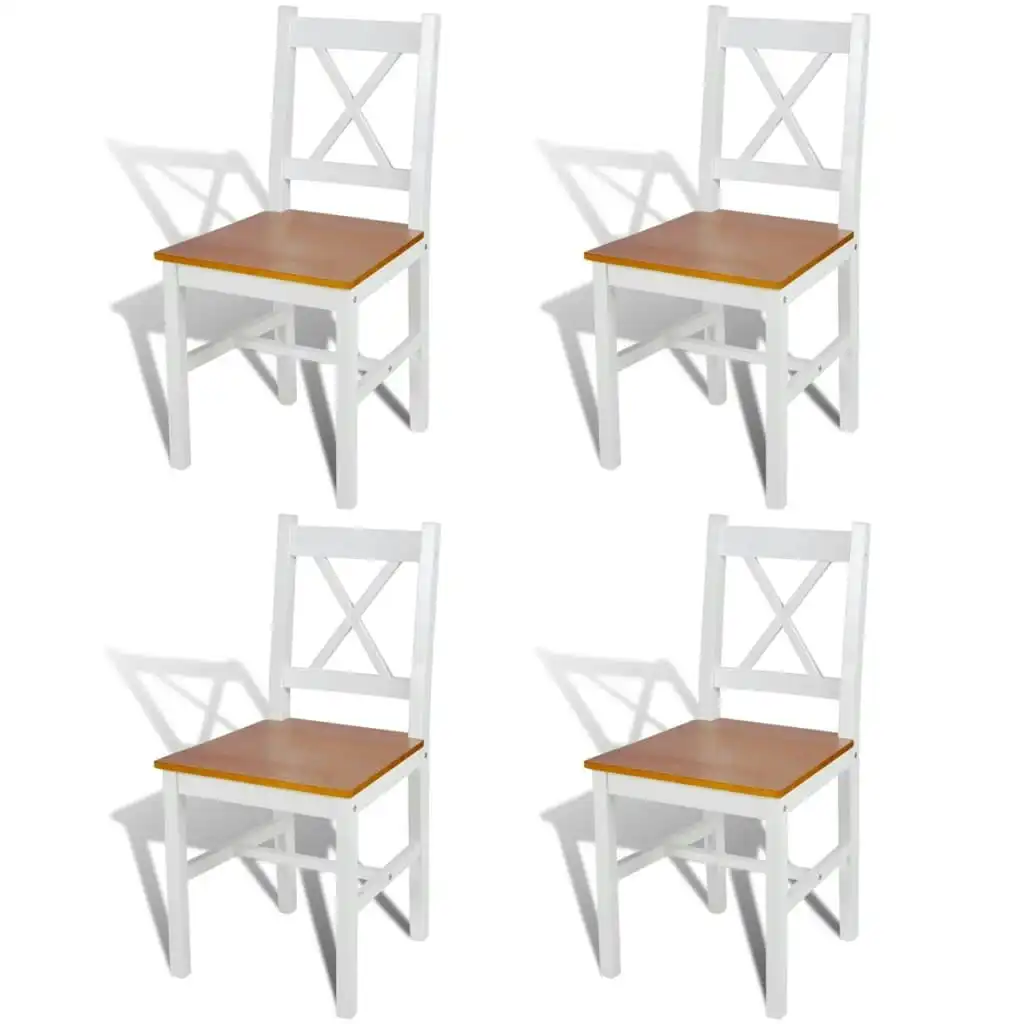 Dining Chairs 4 pcs White Pinewood 241513